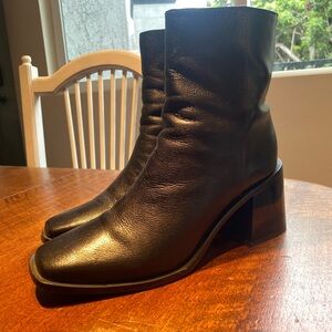 Sam Edelman Black Leather Women’s Paige Zip Boots Sz 8.5